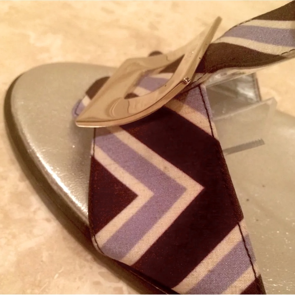 ROGER VIVIER Paris Heel Sandal Navy Lt Blue White Silk Silver US9 EU40 Italy NEW - Picture 4 of 7